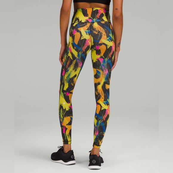 🍋 Lululemon Wunder Train High-Rise Tight 28" Undertone Black Multi Leggings 4 - Picture 3 of 5